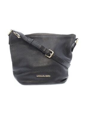 Michael Kors Black Pebbled Leather Crossbody with Gold Hardware